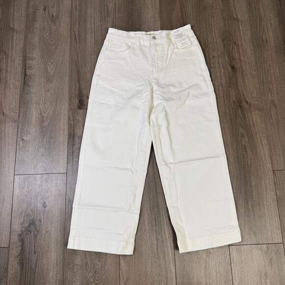 Madewell The Petite Perfect Vintage Wide-Leg Crop Jeans WMNS SZ 28P White NU300 - Picture 4 of 9